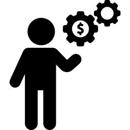 Man with Money Gears icon