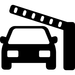 barrera y coche icono