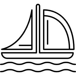 bateau à voile en mer Icône