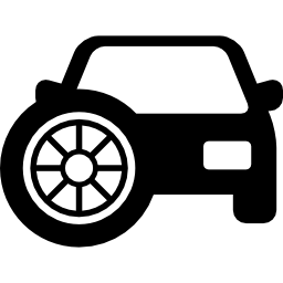 coche con rueda de repuesto icono