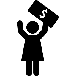 Woman with Dollar Bill icon