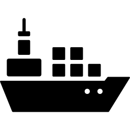 Boat with containers icon