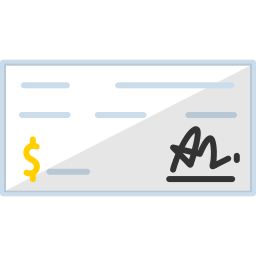 Bank check icon