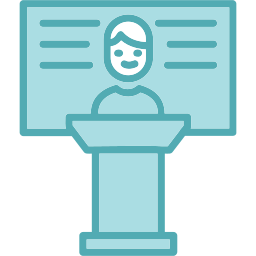 Teacher desk icon