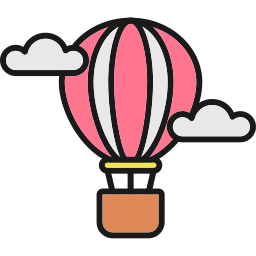 Hot air balloon icon