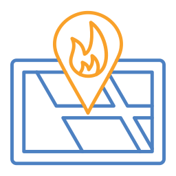 posizione dell'incendio icona
