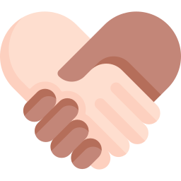 Heart handshake icon
