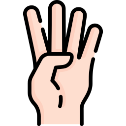 quatre doigts Icône