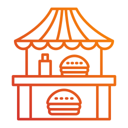 carrello per hamburger icona