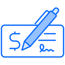 Bank check icon