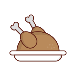 Roast chicken icon