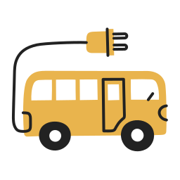 Electric bus icon