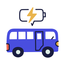 autobús eléctrico icono