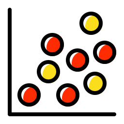 gráfico de dispersão Ícone