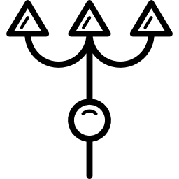 connector met drie pijlen icoon