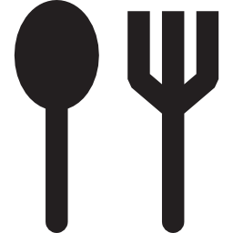 cuchara y tenedor para sopa icono