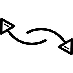 dos flechas conectoras curvas icono