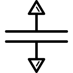 flechas de conectores hacia arriba y hacia abajo icono