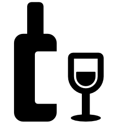 bottiglia di vino e vetro icona