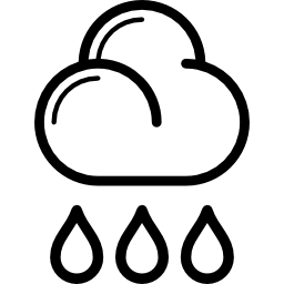cloud en drie druppels icoon