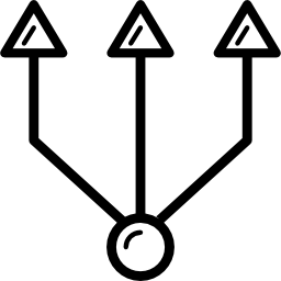 conector de tres flechas icono