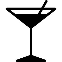 copa de martini con pajita icono