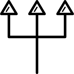desvío de tres flechas icono