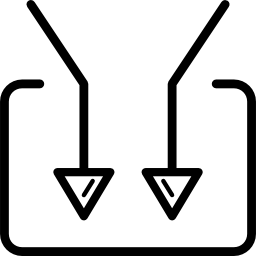twee pijlen in rechthoek icoon