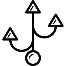 drie connectors pijlen icoon