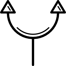 두 개의 곡선 화살표 커넥터 icon