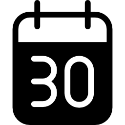 dzień kalendarzowy trzydziesty ikona