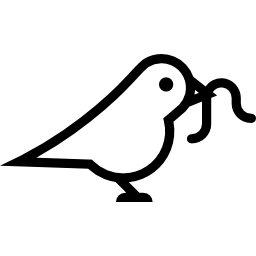 pájaro y gusano icono