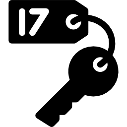 sleutel met sleutelhanger icoon