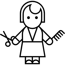 Hairdresser with Scissors and Comb icon
