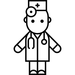 médecin avec stéthoscope Icône