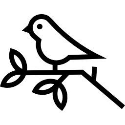 uccello sul ramo icona