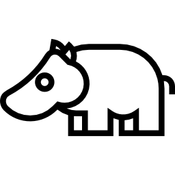 nijlpaard naar links gericht icoon