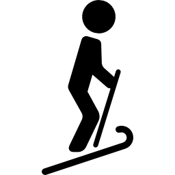 hombre, esquí, subir icono