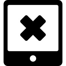 ipad con signo de cancelación icono