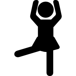 mujer, levantar la pierna icono