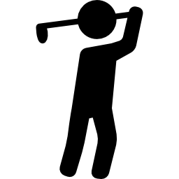 homme jouant au golf Icône