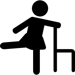 mujer haciendo ejercicio con silla icono