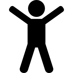 hombre saltando con los brazos levantados icono