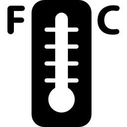 termómetro fahrenheit y celsius icono