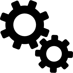 duas rodas dentadas de configuração Ícone