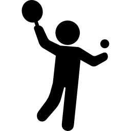 joueur de tennis avec balle Icône