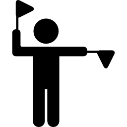 Man directing with Flags icon