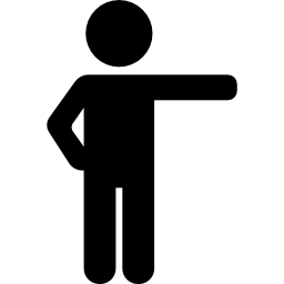 mann mit erhobenen rechten armen icon