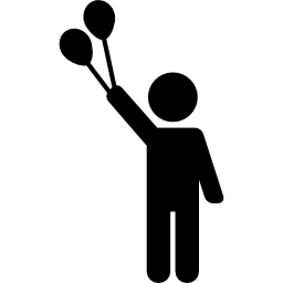 mann mit zwei luftballons icon