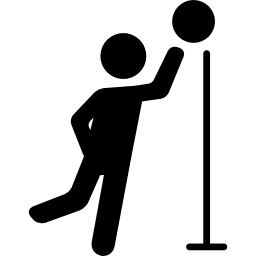 volleyballspieler mit ball und netz icon